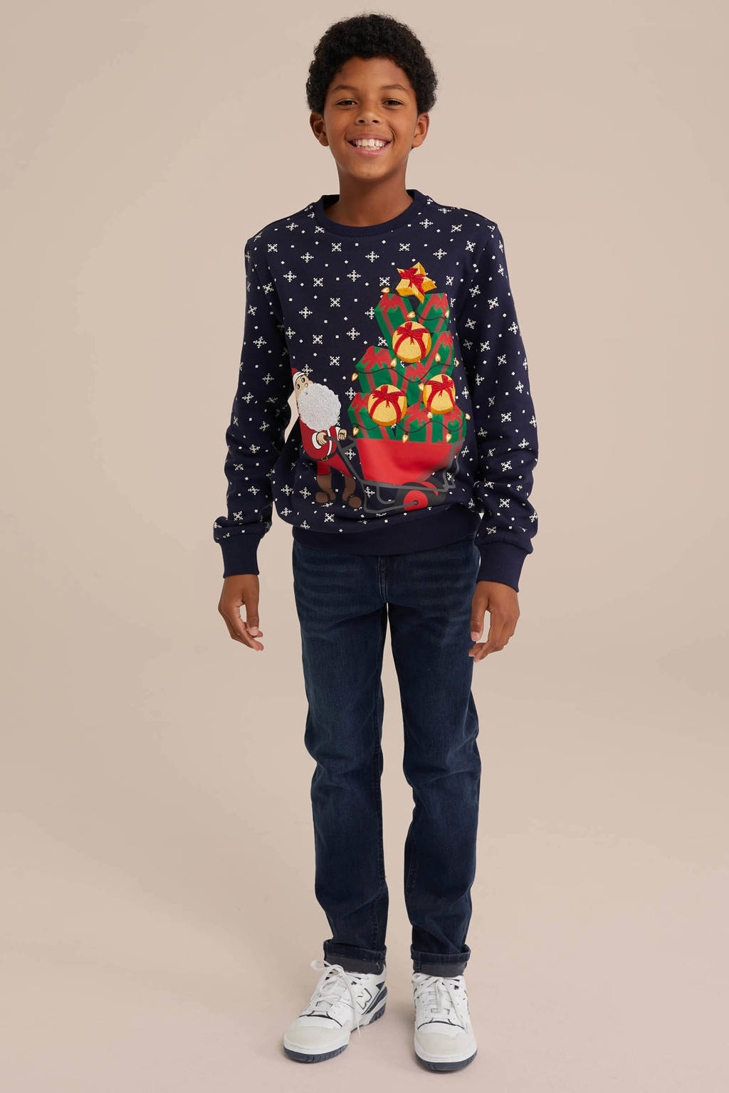 WE Fashion sweater donkerblauw