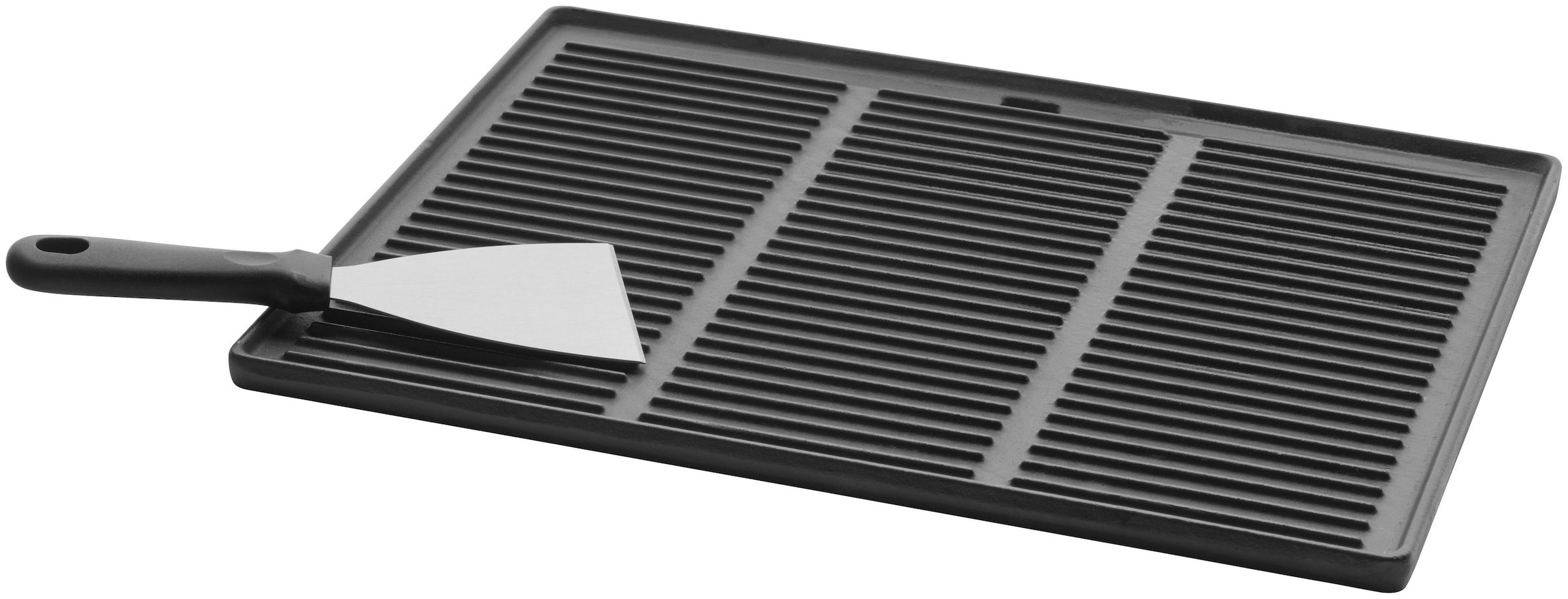 Buschbeck Grillplattenaufsatz »Plancha-Platte mit Grillspachtel« Edelstahl | Gusseisen | Kunststoff für Outdoorküchen, Gusseisen, B47 x T37 x H5cm
