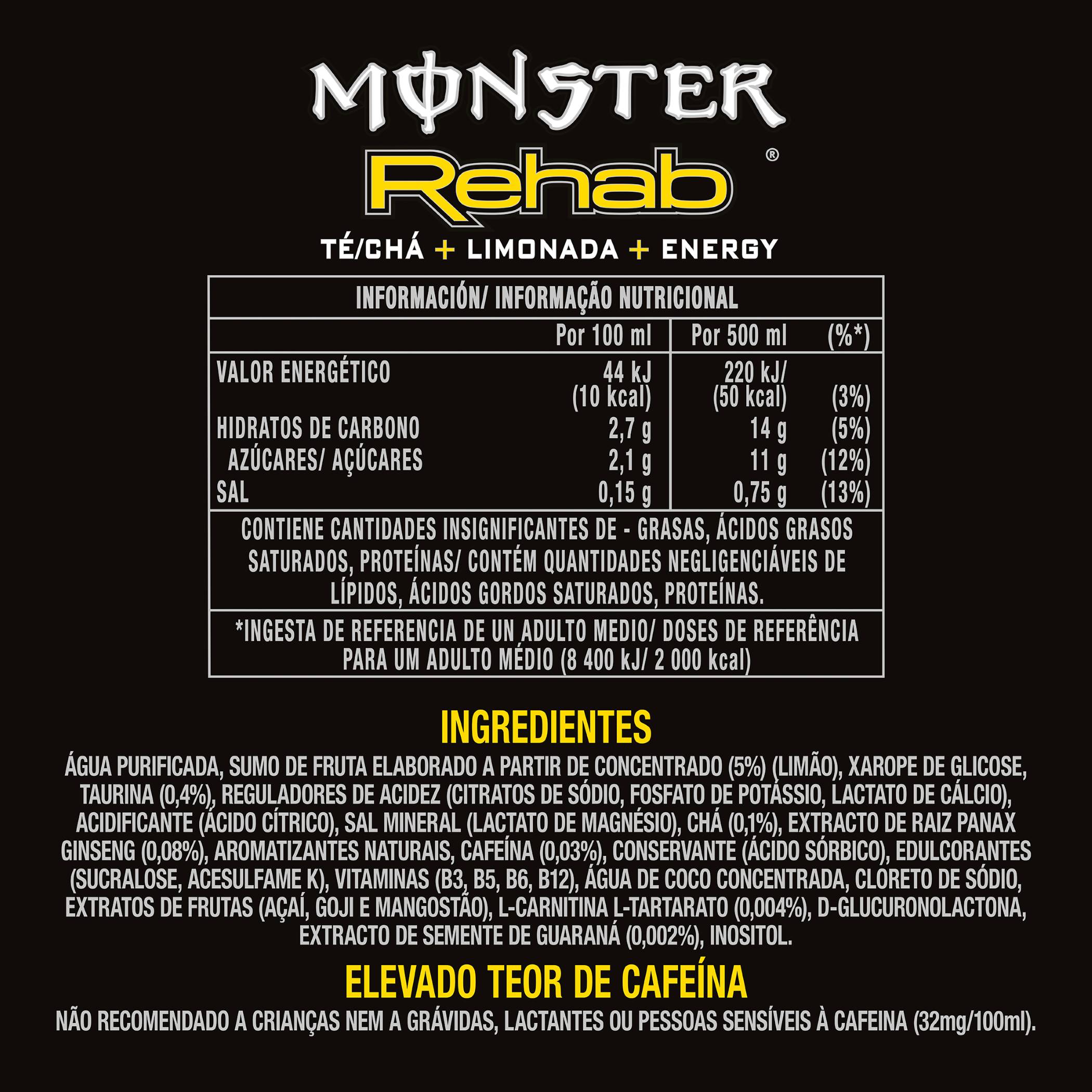 BEBIDA MONSTER ENERGÉTICA ENERGY REHAB 0.50L
