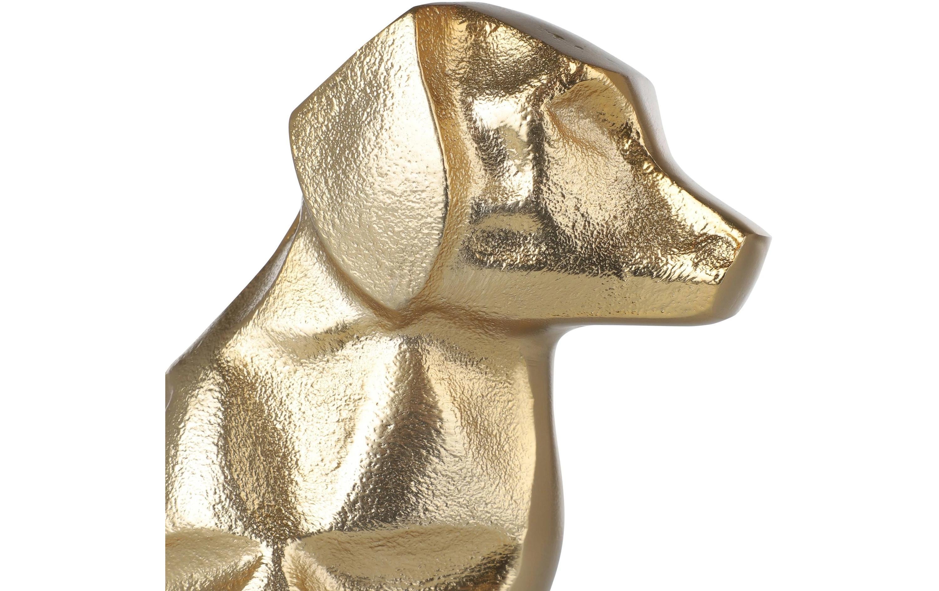 Dekofigur Hund Nolalu 24.5 cm, GoldHundefigur