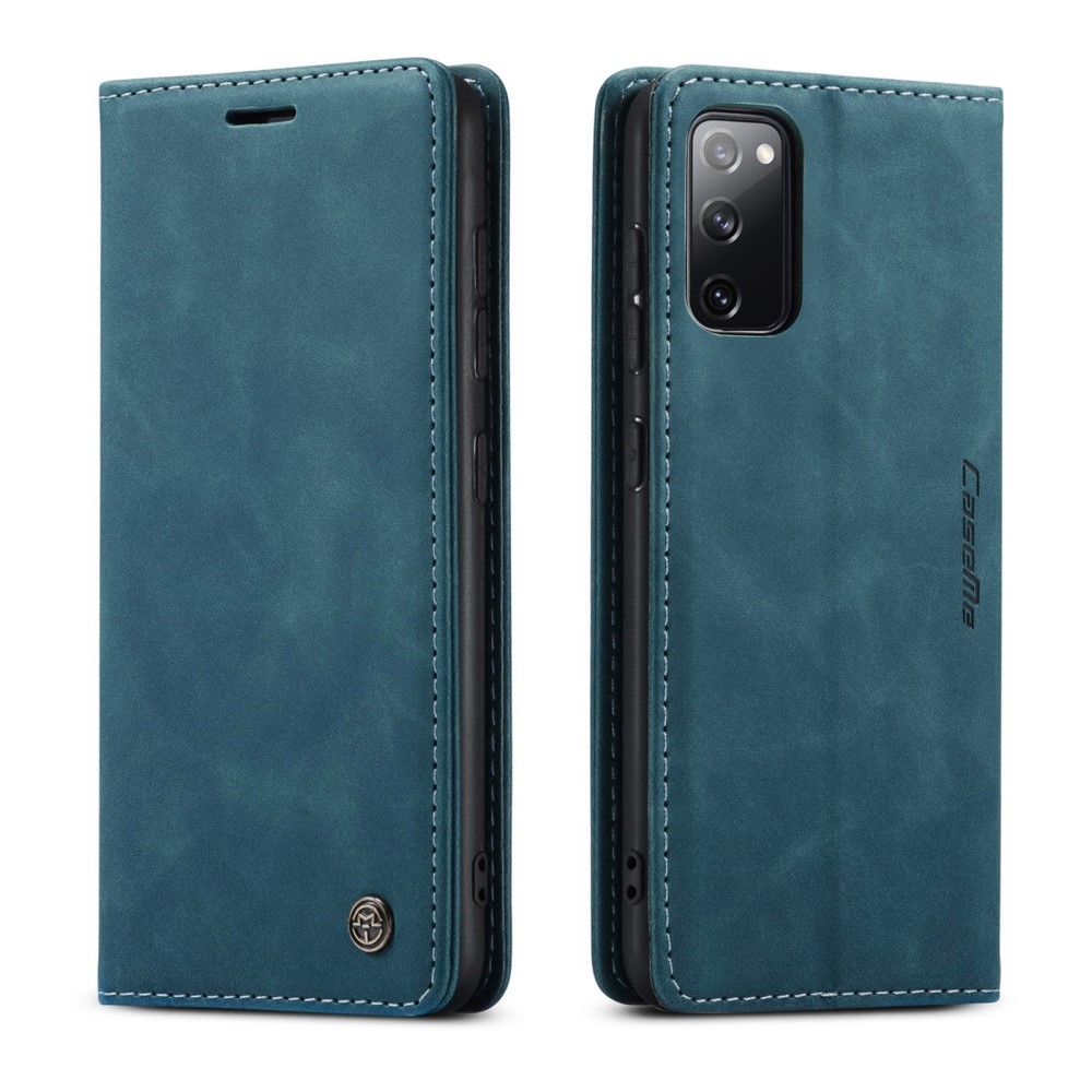 Samsung Galaxy S20 FE / S20 FE 5G Leder Tasche Flip Wallet Etui mit Kartenfächern - Blaugrün