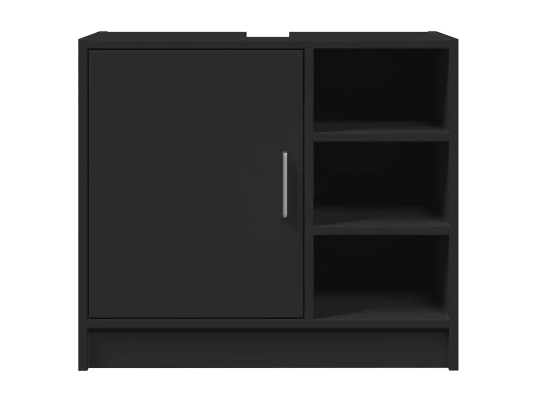 Armoire d'évier noir 63x29x55 cm bois d'ingénierie