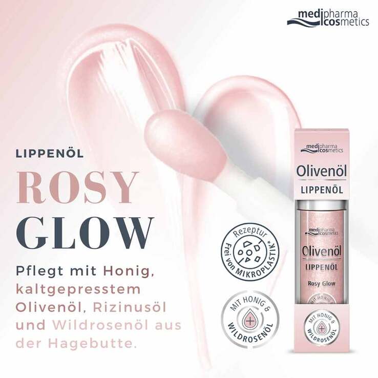 Olivenöl Lippenöl rosy glow, 4 ml