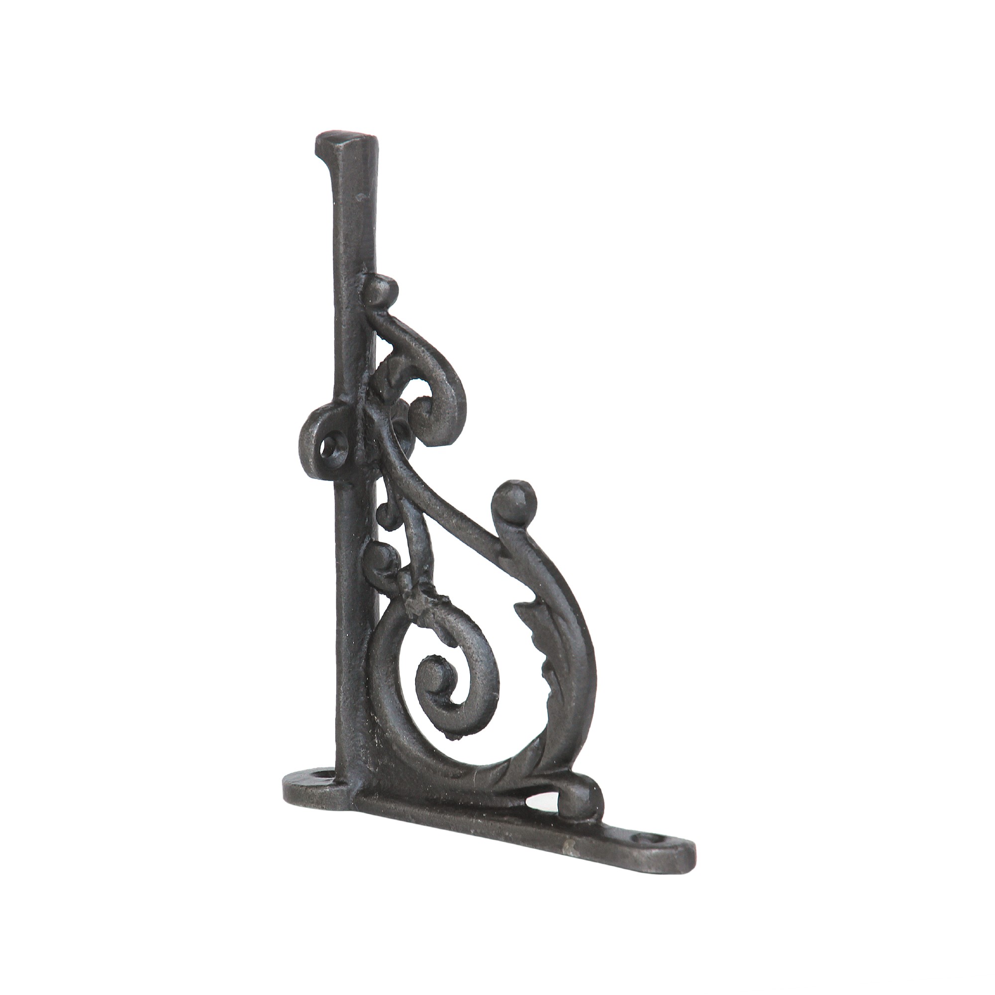 Regalwinkel aus Gusseisen, schwarz, T 13 cm, H 10 cm, B 2 cm von fischer's lagerhaus