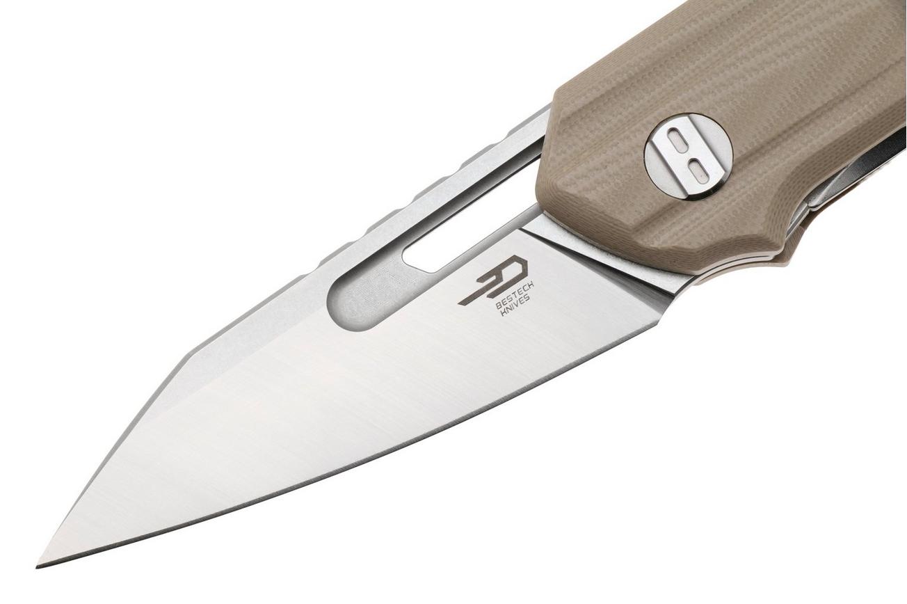 Bestech Toddler BG64C Satin 14C28N, Tan G10, zakmes