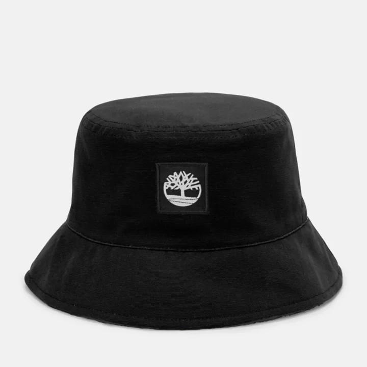 Chapéu Bucket Reversível com Forro de Lã Macia na Cor Preta