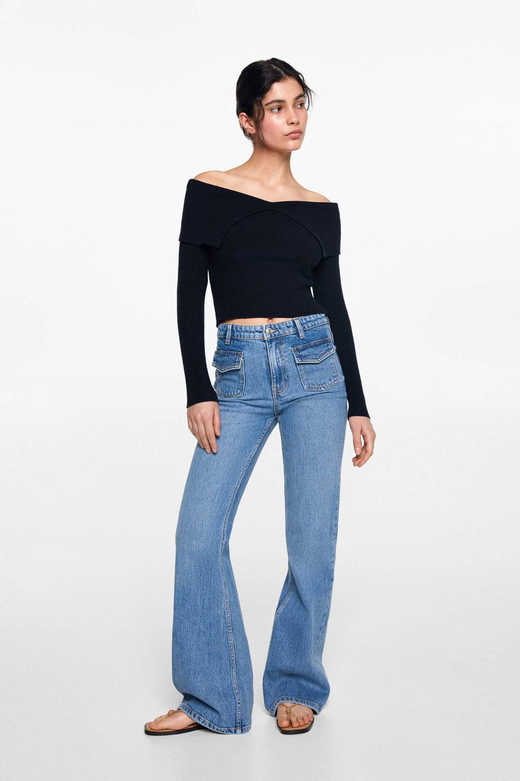 MANGO TEEN gebreide trui donkerblauw