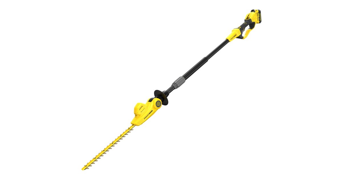 StanleyFATMAX V20 18V Heggenschaar op steel 45 cm  (Geel/zwart, Accu (4.0Ah) en oplader inbegrepen)