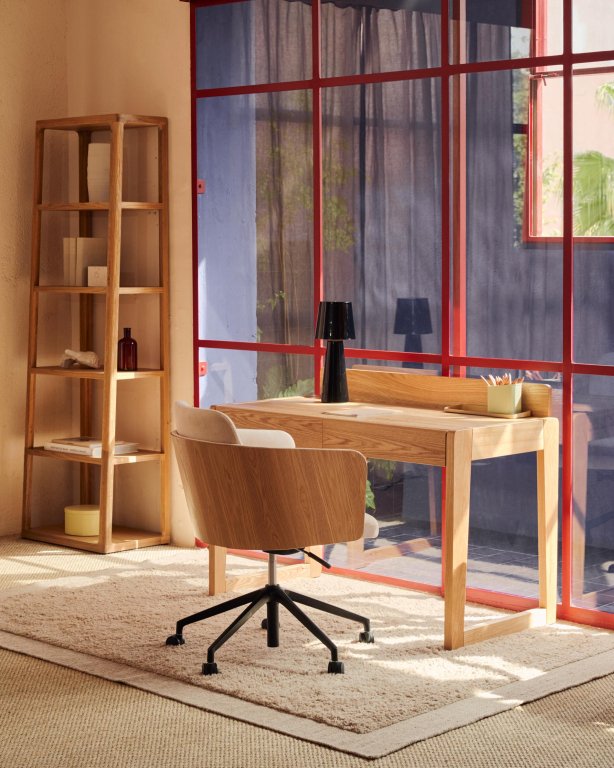 Kave Home Madai bureaustoel beige