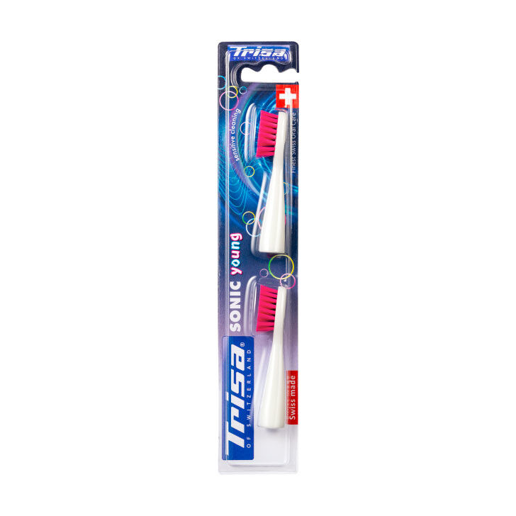 Ersatzbürsten für Trisa Sonic Advanced Young Schall-Zahnbürste, 2er Set
