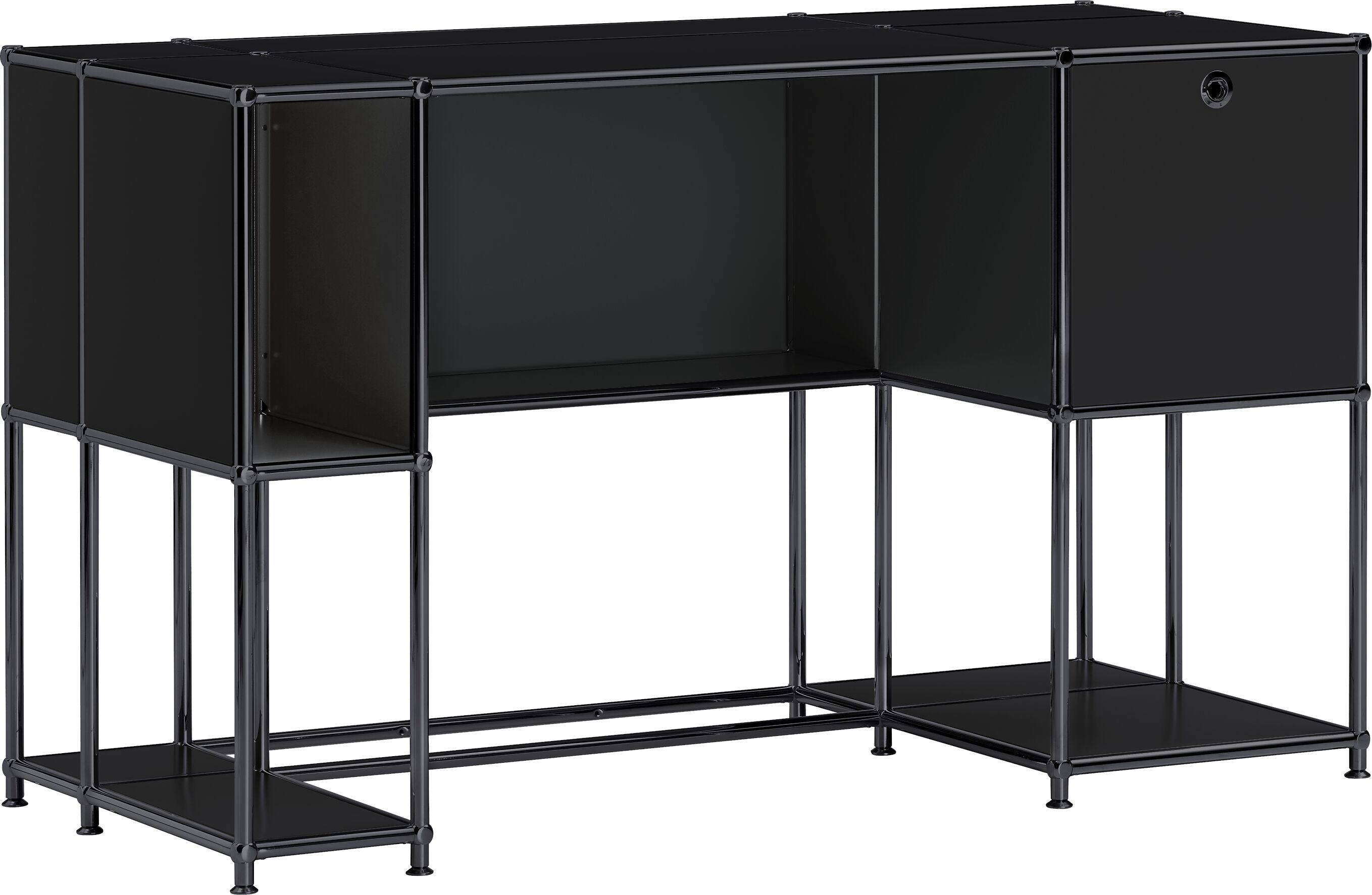 FLEXCUBE Schreibtisch - Schwarz / B: 134.0 cm x T: 60.0 cm x H: 80.0 cm