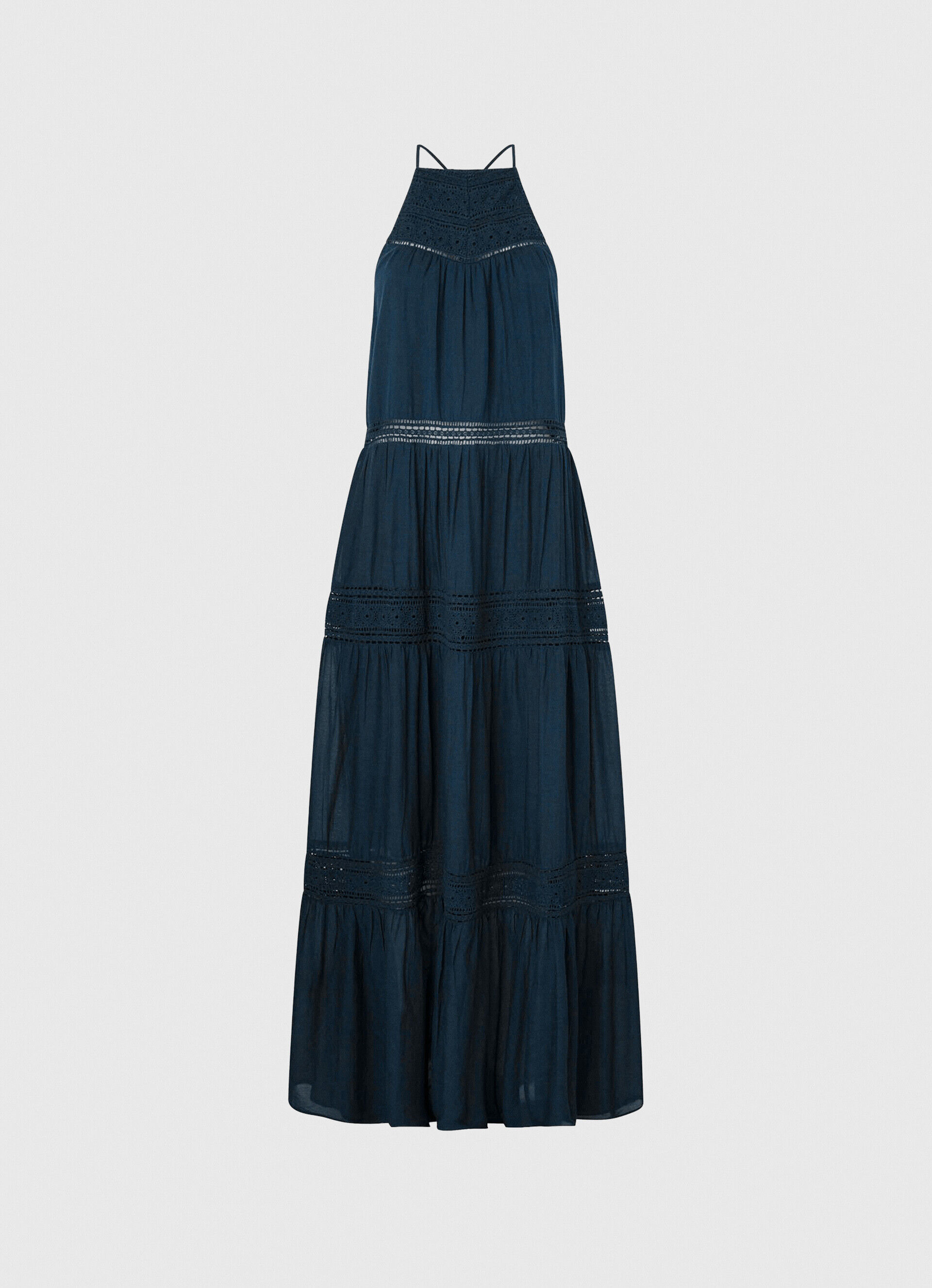 VESTIDO COM DETALHES BORDADOS - azul dulwich