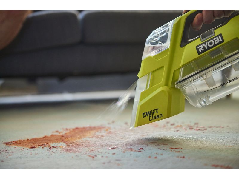 RYOBI Akku-Textielreiniger RDC18-0 ohne Akku und Ladegerät Akkubetriebener Textilreiniger, ideal für die Reinigung von Polstermöbeln, Autoinnenräumen und anderen textilen Oberflächen