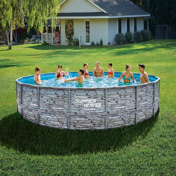 Summer Waves Elite Frame Pool Steinoptik