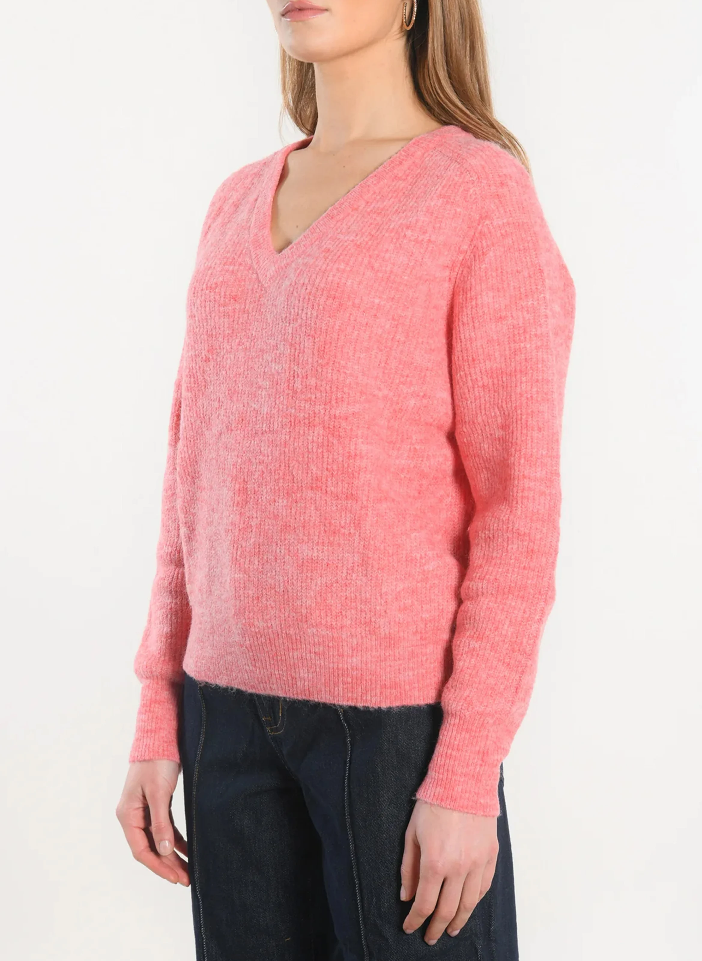 DANNA - Gilet droit col rond| Rose
