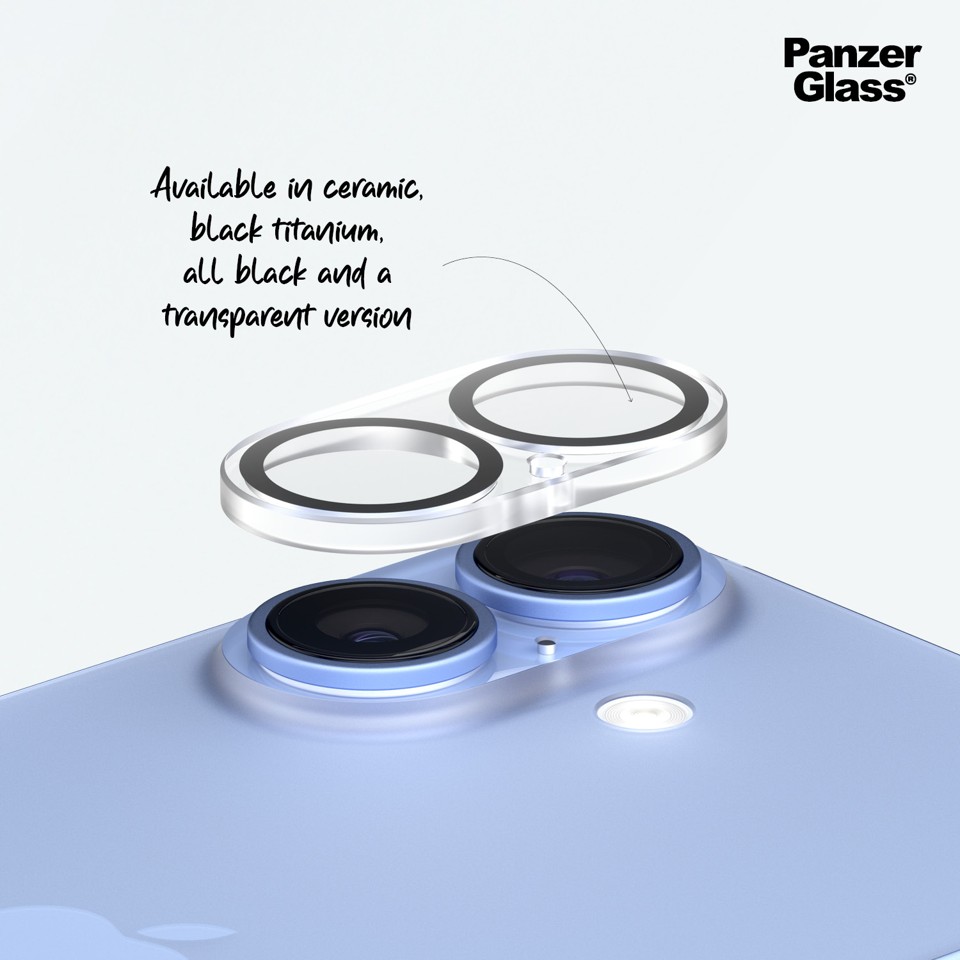 PanzerGlass - Hoops Linse Beskytter - iPhone 16/iPhone 16 Plus - Transparrent