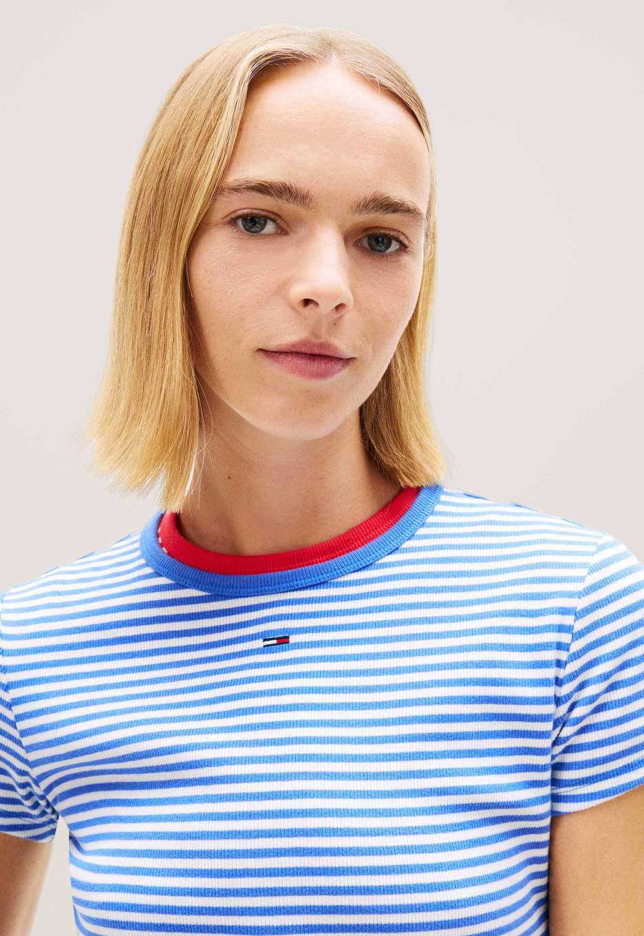 Tommy Jeans Slim Geribd T-shirt