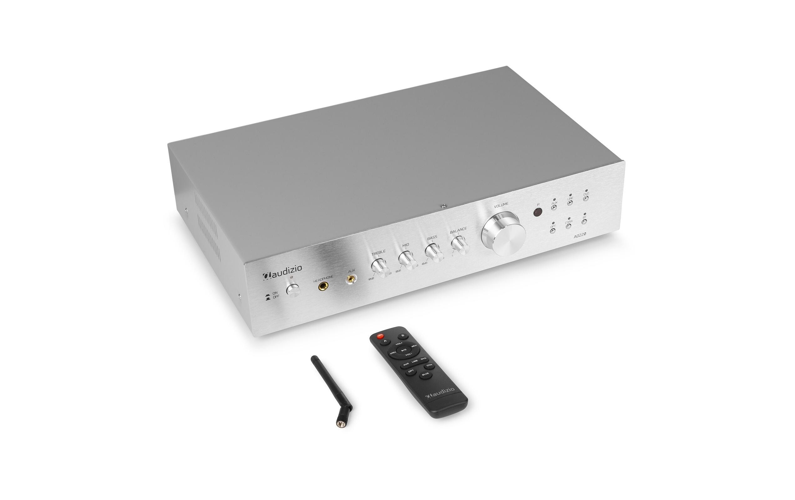 Stereo-Verstärker AD220A Silber<br>Vielseitiger 2-Kanal-Verstärker mit grosser Funktionalität
