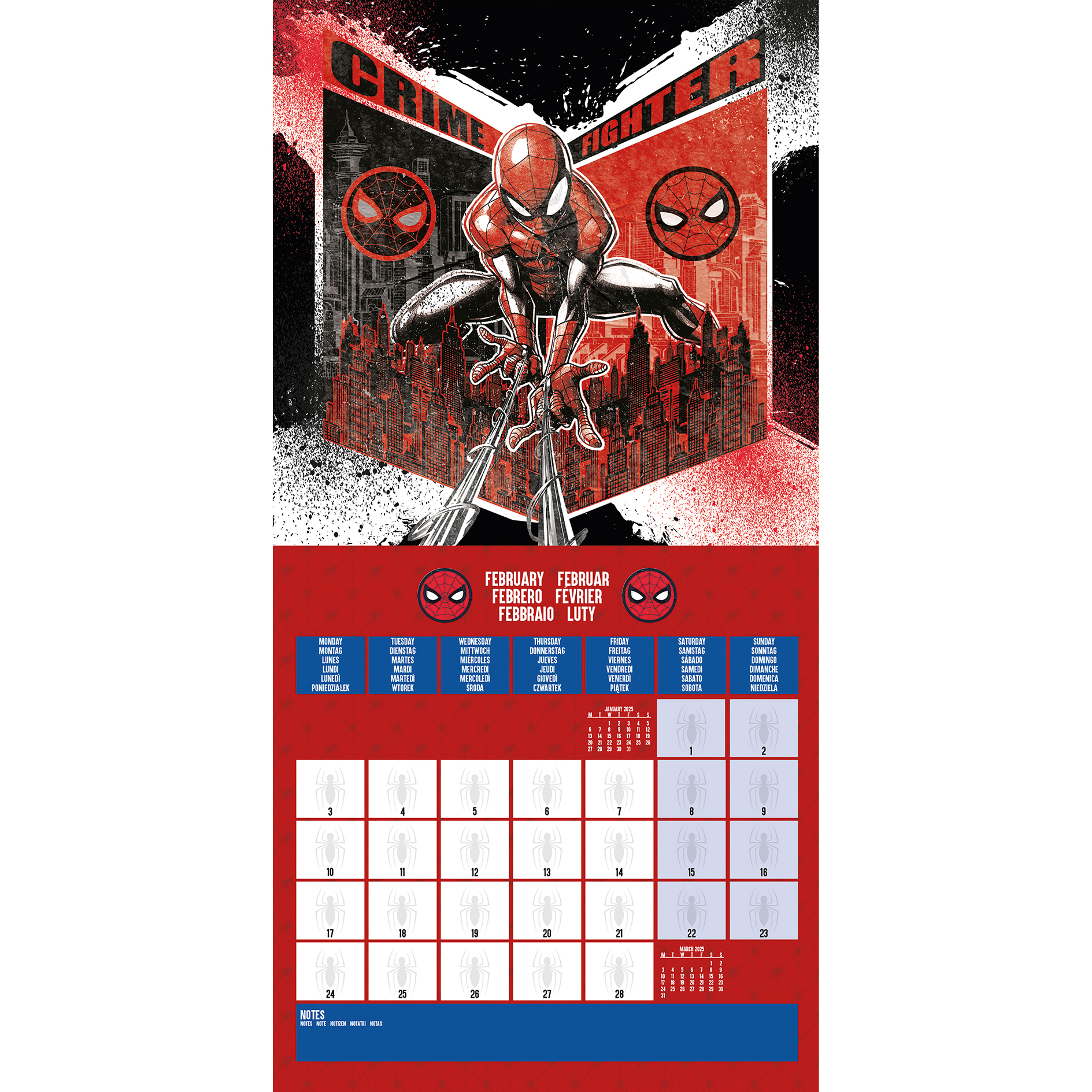 Broschürenkalender 2025 - mehrfarbig - Spider-Man - 30x30 cm