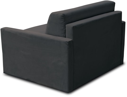 CITY - Fauteuil convertible Aosta microfibre noir couchage 75x195 cm