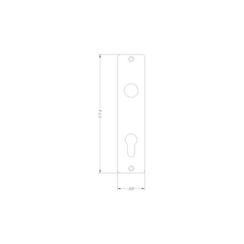 Schild t.b.v. cilinder rechthoek aluminium 72 mm