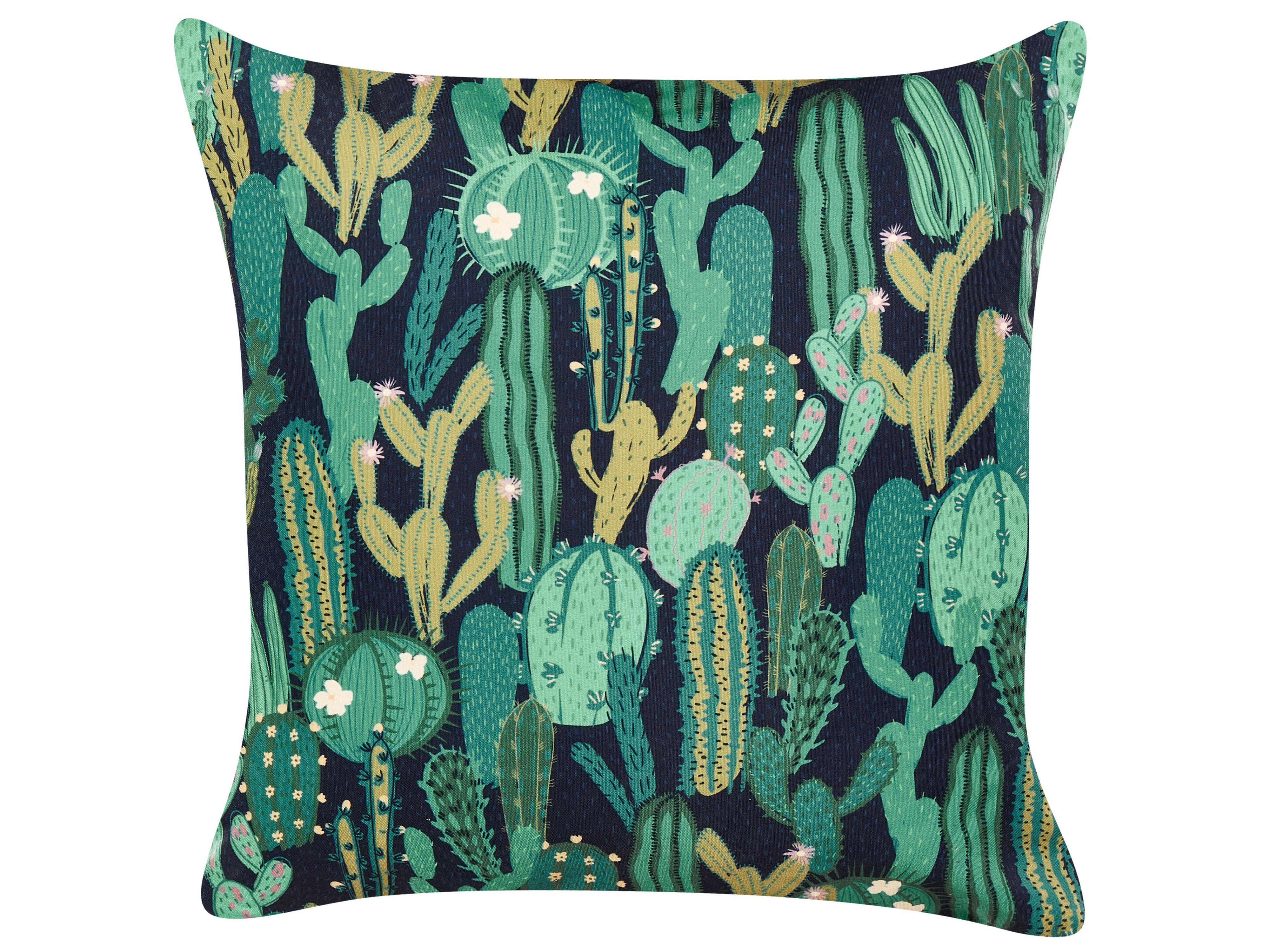 Set van 2 tuinkussens BUSSANA bladpatroon 45 x 45 cm Groen
