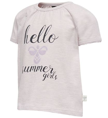 Hummel T-Shirt - HMLKaya - Helles Lavendel m. Text
