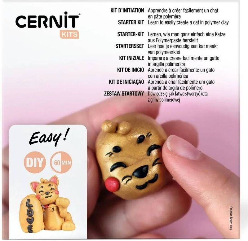 Cernit - Starterkit - Klei - 4 Kleuren - Inclusief Kleisnijder en Spatel