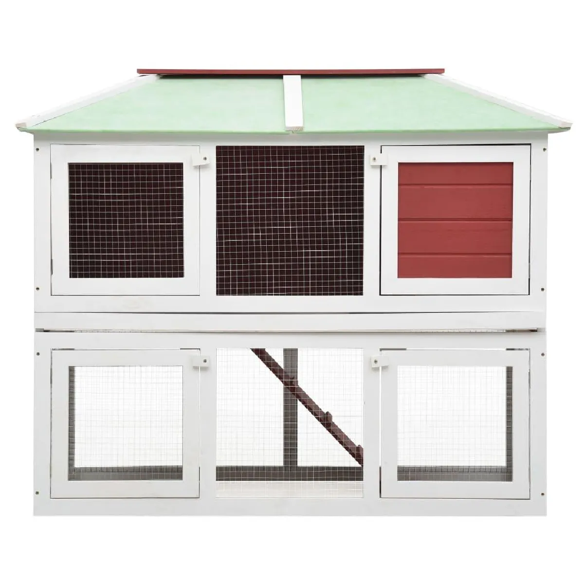Helloshop26 Cage clapier double 115 cm Rouge