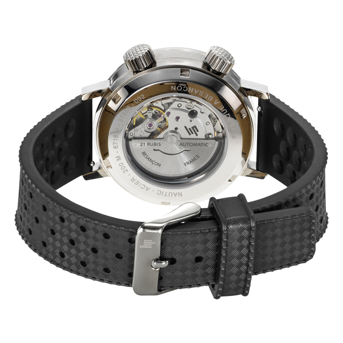 Montre Grande Nautic automatique boitier acier bracelet noir