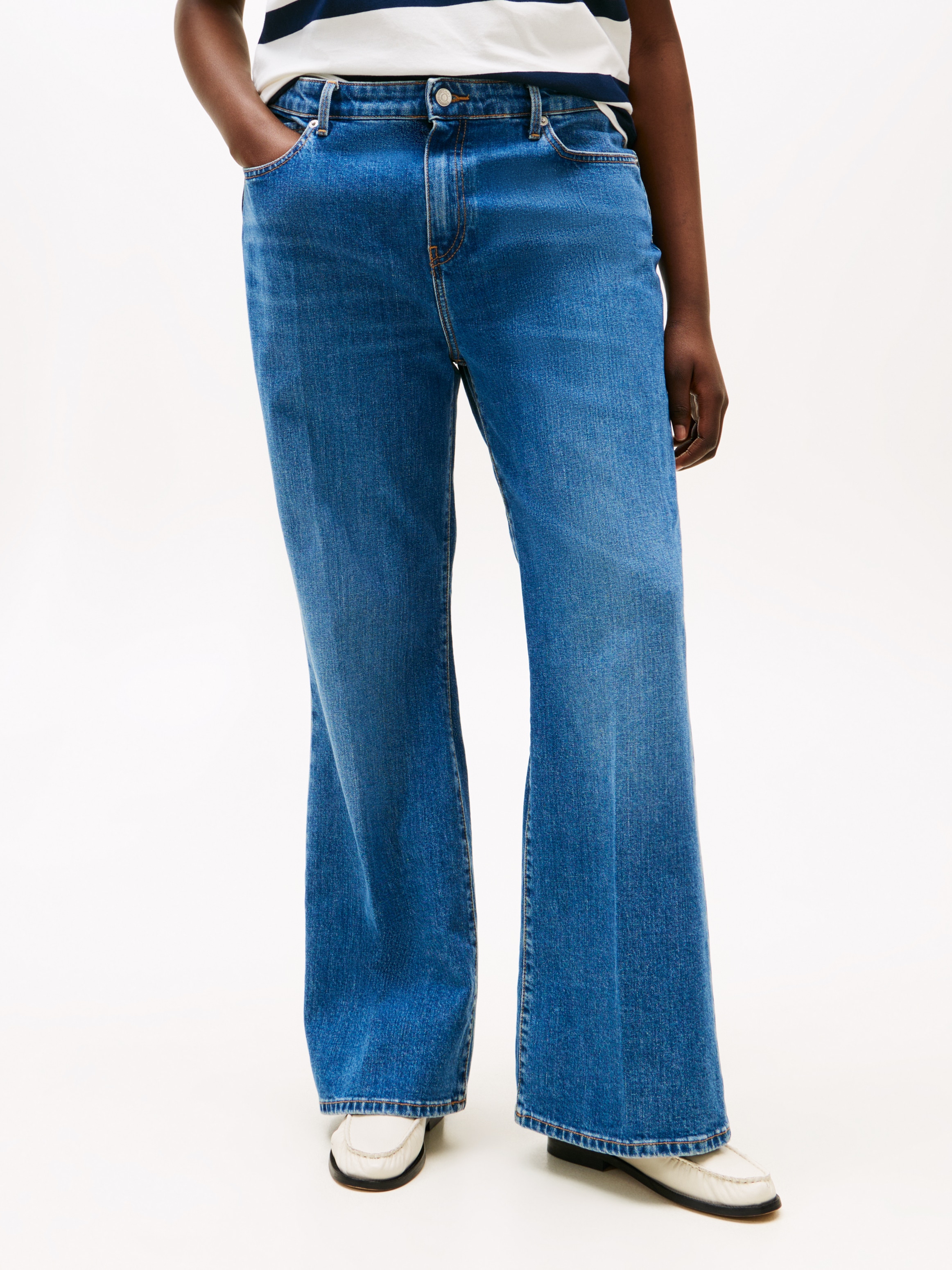 Tommy Hilfiger Curve Bootcut-Jeans »CRV DNM FLO BOOTCUT RW«