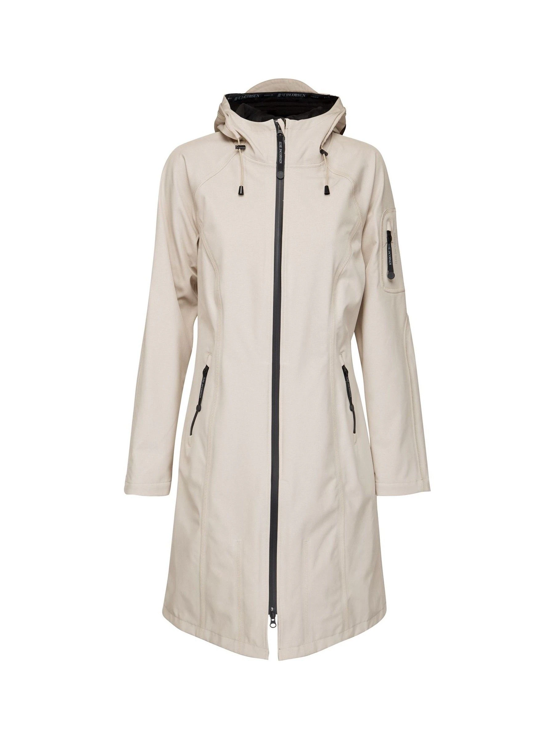 Grijs - Ilse Jacobsen waterdichte slim fit lange softshell regenjas