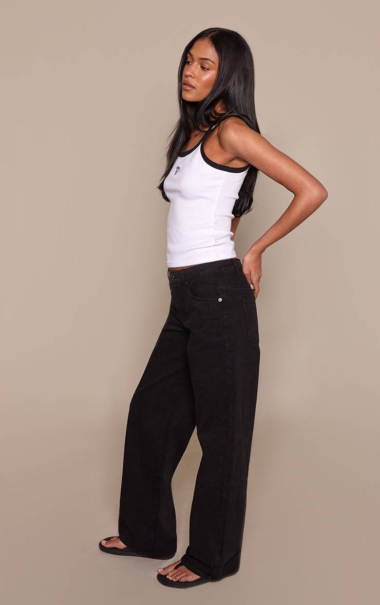 Noir Jean Large Taille Haute