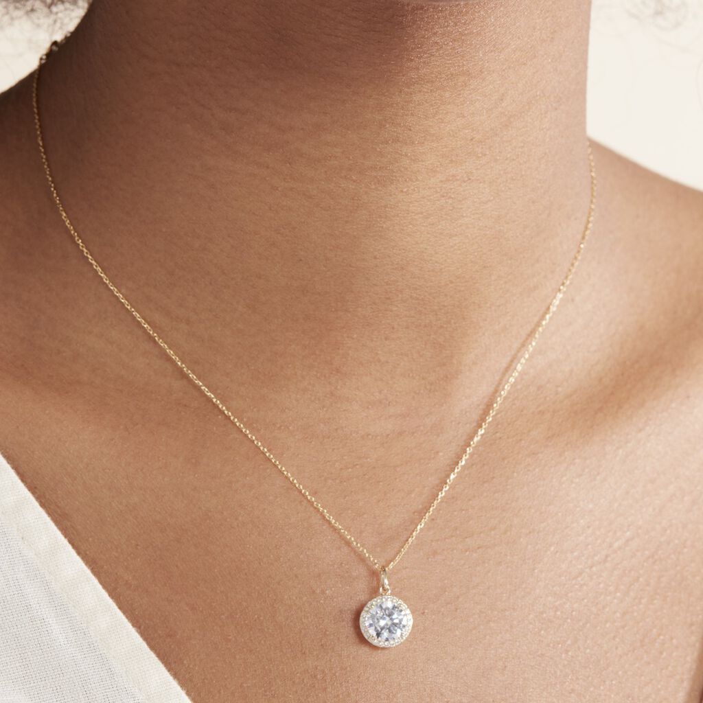 Collier Adil Or Jaune Oxyde De Zirconium