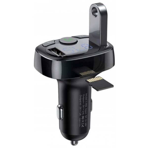 Baseus Carregador Isqueiro Baseus Transmissor FM Bluetooth 2-USB/3.4A