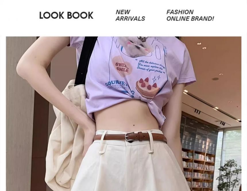 Peach+velvet - A-lijn shorts met hoge taille en plooien (M-4XL)