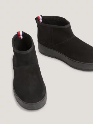 Botas de neve baixas de camurça com forro quente