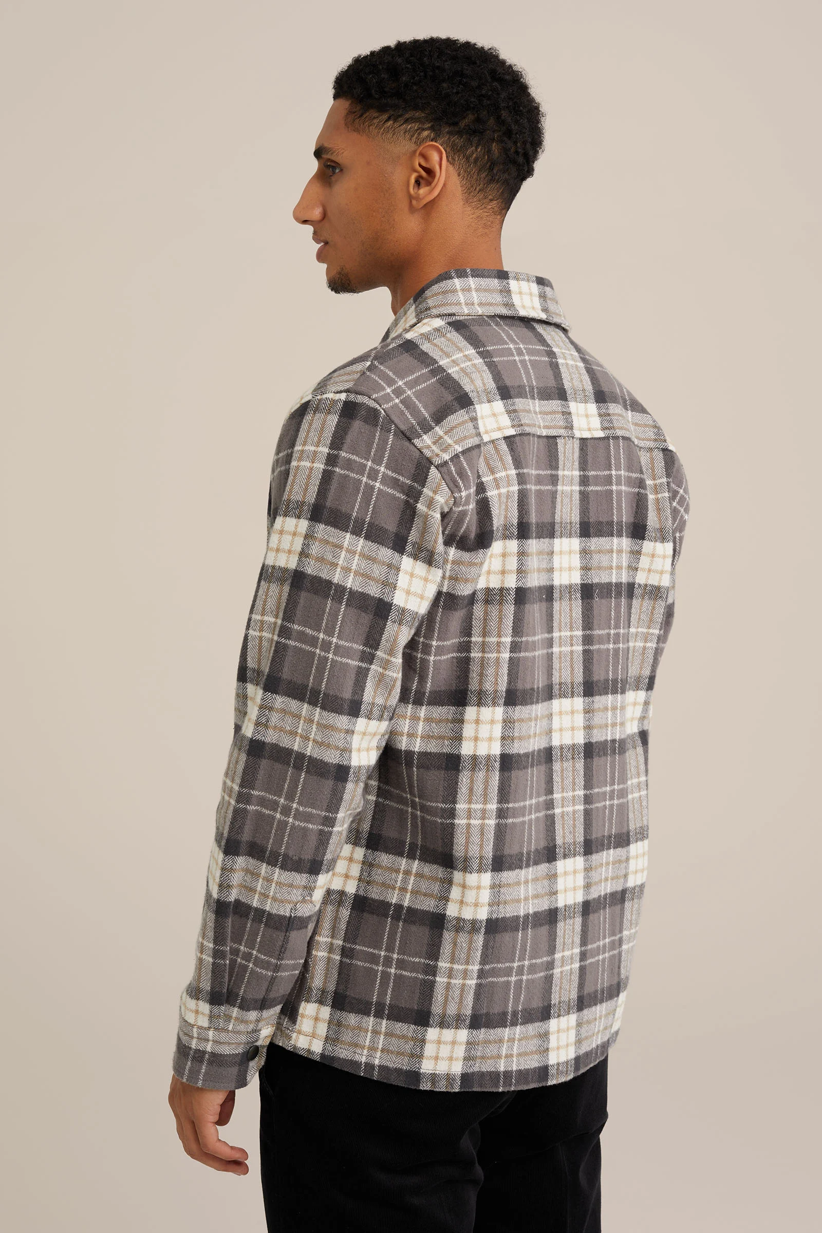 geruit overshirt van katoen Van Gils Grijs