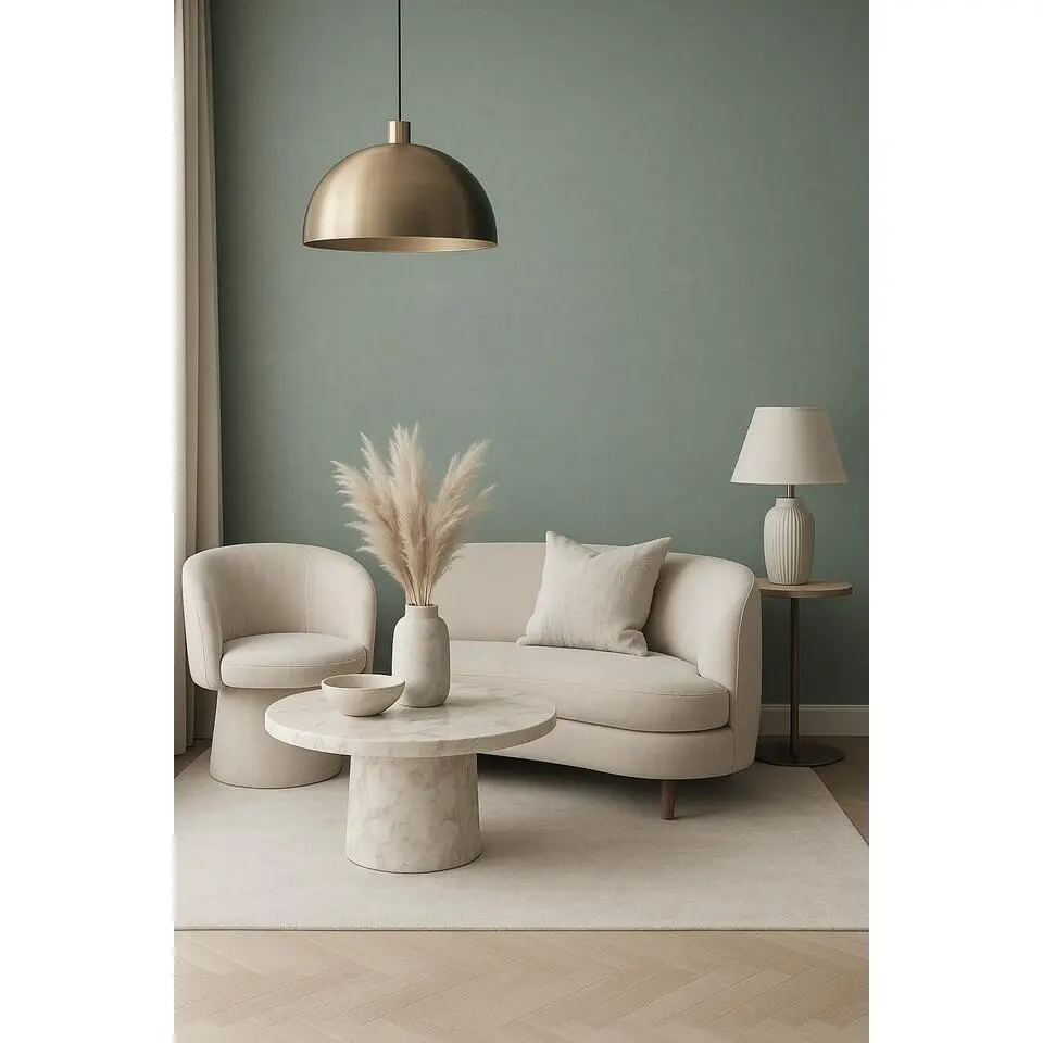 Dutch Wallcoverings Vliesbehang Linen & Textures uni - lightgreen - 10m x 53cm
