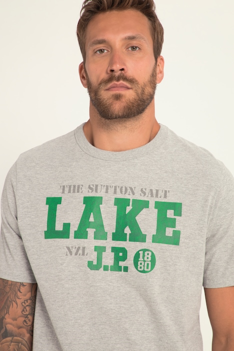 T-Shirt, Halbarm, Melangejersey, LAKE Print, Rundhals