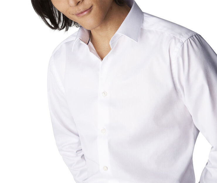 ETON Super Slim Fit White Signature Twill Shirt Hvid