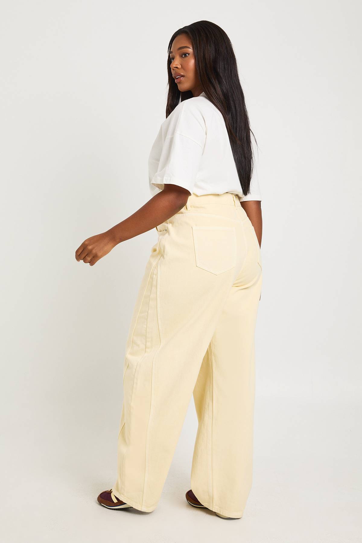 boohoo Jean Grande Taille Taille Mi-haute Jambe Tonneau Couture Torsadée