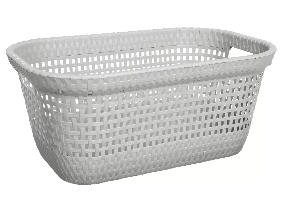 Panier à Linge 45L Taupe 2 poignées intégrées L 59 x P 38.5 x H 26 cm