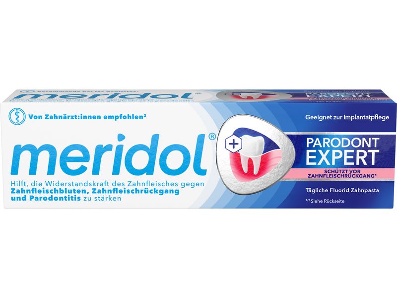 meridol Zahnpasta Parodont Expert 75 ml Zahncreme bekämpft die Ursache von Zahnfleischbluten und Parodontitis