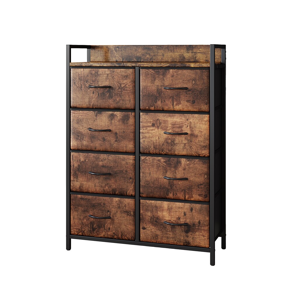Vicco Kommode Brian Eiche Schwarz 76 x 103 cm 8 Schubladen