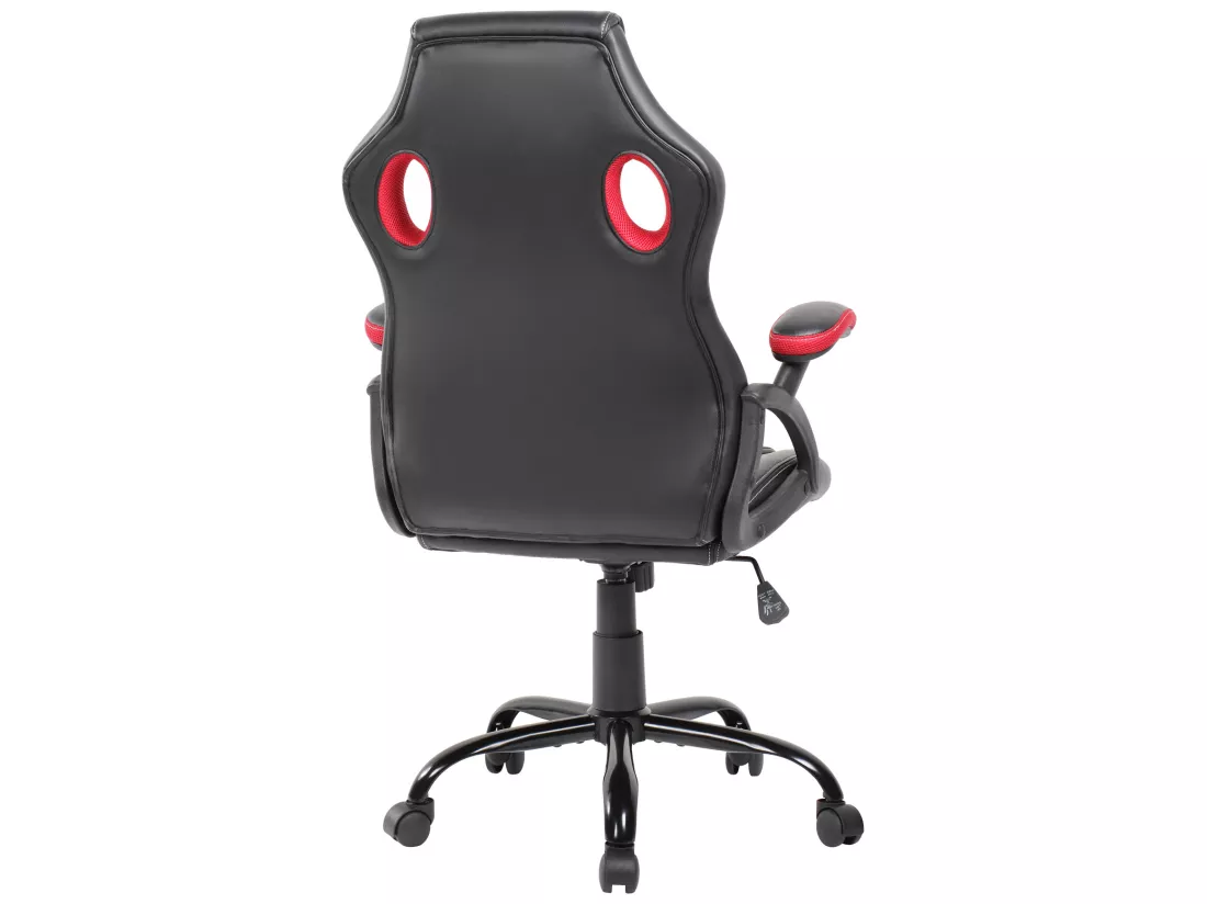 Chaise De Bureau Gaming Siège Noir Rouge Simili-cuir 120x66x63
