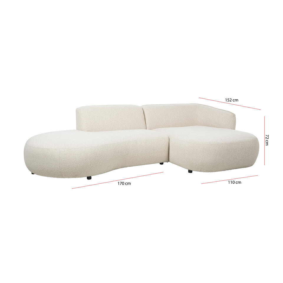 Hoekbank Rozzano Rechts Cream