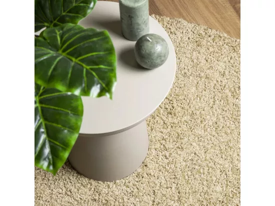 Tapis shaggy à poils longs moderne doré ø 100 cm