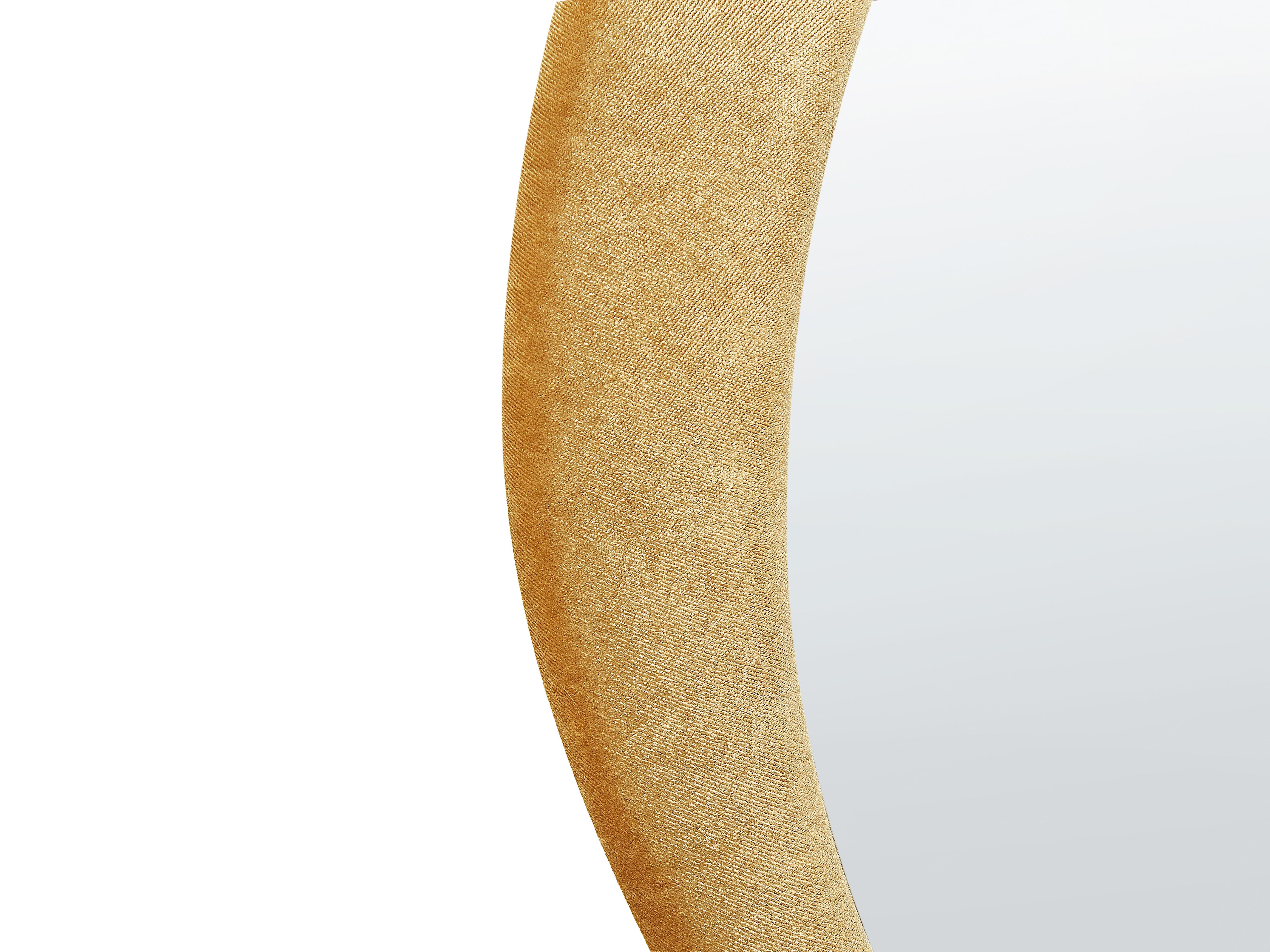 Wandspiegel VENAS 61 cm 91 cm Fluweel Mosterdgeel