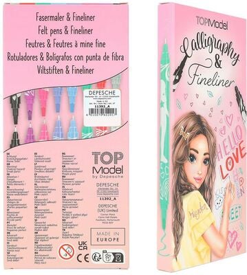 TOPModel Skrivesett 8-pack, Calligraphy & Fineliner